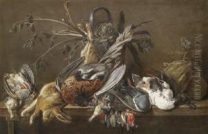 Still Life With Wildfowl And Vegetables by Adriaen van Utrecht