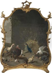 A Still Life With A Peacock, A Turkey And Various Other Birds In A Landscape by Adriaen van Utrecht
