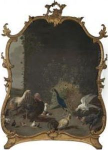 An Assembly Of Birds In An Exterior, Including A Peacock And A Turkey by Adriaen van Utrecht