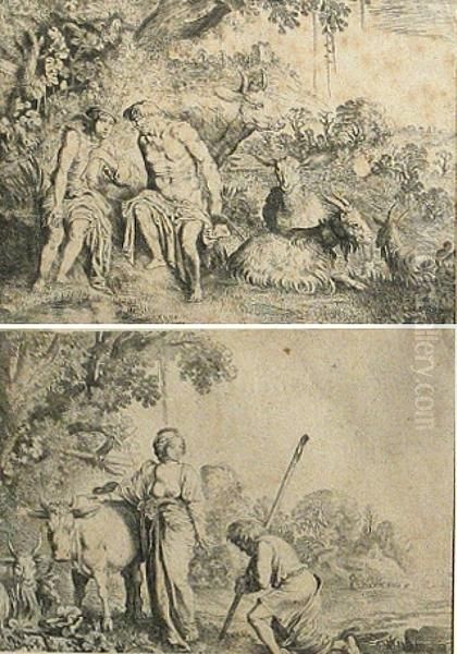 Two Plates, From La Fable D'argus
Juno Remettant A Argus La Garde D'io; Mercure Endormant Argus - view 1