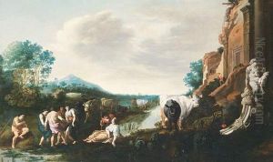 La Danse Champetre by Moyses or Moses Matheusz. van Uyttenbroeck
