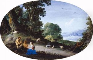 Satyrs And A Shepherdess In A Landscape