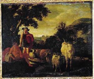 Mercure Et Argus by Moyses or Moses Matheusz. van Uyttenbroeck