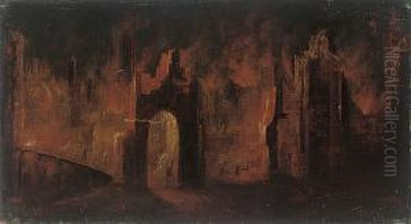 Aeneas And Anchises Fleeing Buring Troy by Frederik van Valkenborch