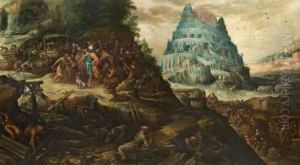 Building The Tower Of Babel. 1608 by Frederik van Valkenborch