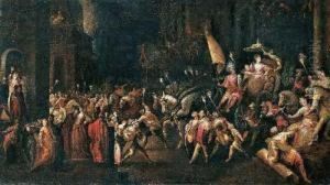 Nachtlicher Einzug Des Triumphwagens Mit Mars Und Venus