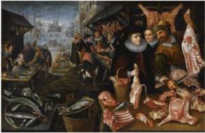 An Allegory Of Winter: The Fish And Meat Market by Frederik van Valkenborch