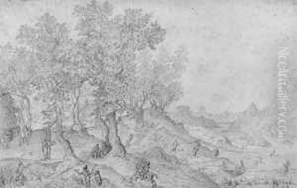 Weite Landschaft Mit Falkenjagd. - view 1