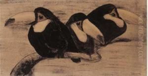 Three Toucans by Theodorus Van Hoytema