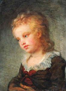 Portrait of a Boy, bust-length, in a brown coat with lace collar