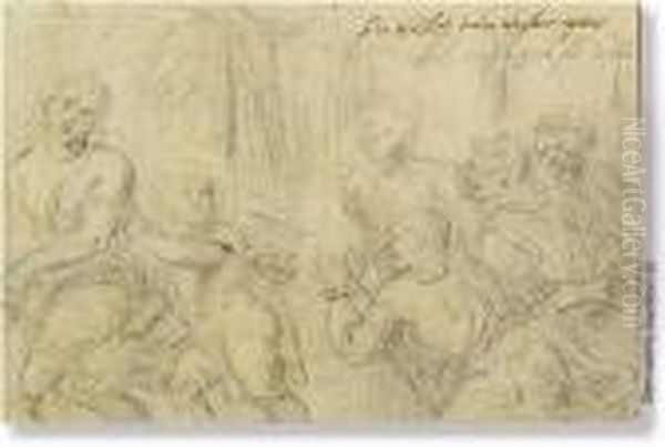 Venius Attributed Venus And The Prisoners Of Love. Blackchalk - view 1