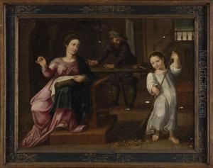 Die Tischlerwerkstatt Des Hl. Joseph. by Otto van Veen