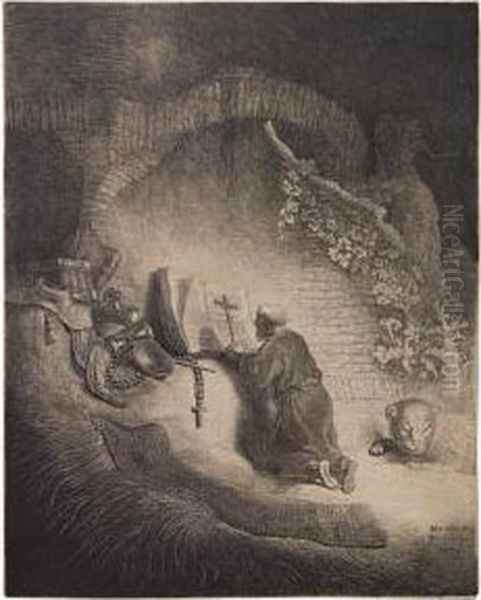 St. Jerome Kneeling In Prayer - view 1
