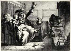 Two Amorous Couples At An Inn (holl. 16) by Jan Georg van Vliet
