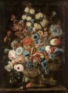 Attribuito Un Mazzo Di Fiori by Karel Van Vogelaer, Carlo Dei Fiori