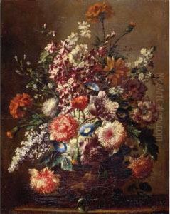 Still Life Of Flowers In A Vase by Karel Van Vogelaer, Carlo Dei Fiori