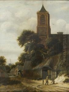 Amazone Devant L'eglise D'un Village by Roelof van Vries