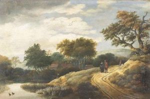Hollandische Landschaft Am Abend. by Roelof van Vries