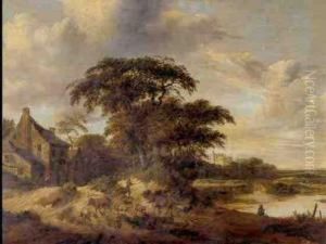 River Landscape With A Farmstead
