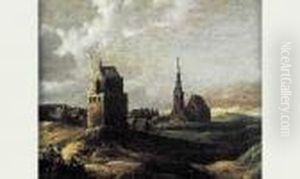 Vue D'un Village Dans Les Dunes by Roelof van Vries