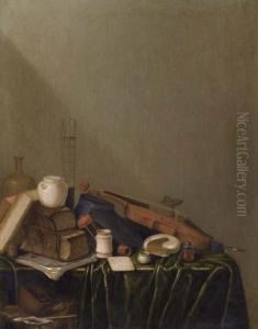 Vanitas-still Life With Fiddle by Gerrit Van Vucht