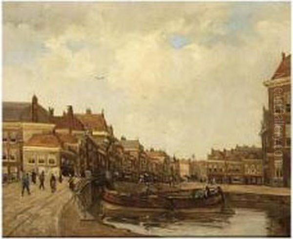 A View Of A Dutch Town With Boats - view 1