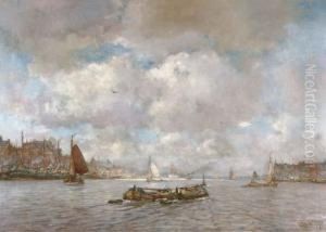 Shipping On The Maas, Rotterdam by Kees Van Waning