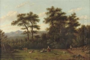 Resting In A Wooded Landscape by Anthonie Jacobus Van Wyngaerts