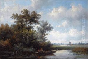 Fishermen In A Polder Landscape