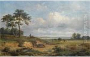 Travellers In An Extensive Landscape by Anthonie Jacobus Van Wyngaerts