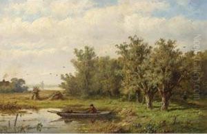A Fisherman In A Rowing Boat by Anthonie Jacobus Van Wyngaerts