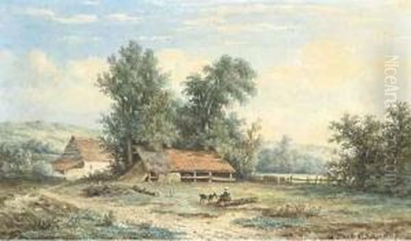 A Peasant Girl Feeding A Goat By A Farm - view 1