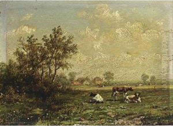 Cows In A Summer Landscape - view 1