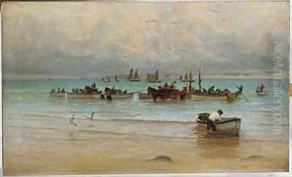 Loading Fish at Low Tide St Ives - view 1