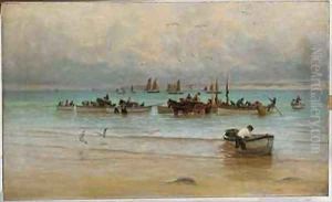 Loading Fish at Low Tide St Ives by William Banks Fortescue