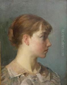 Portrait De Jeune Femme by Gustave Vanaise