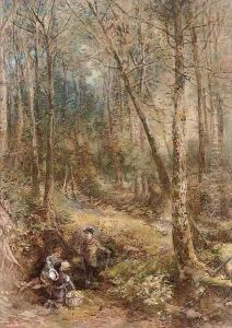 The primrose gatherers by Myles Birket Foster