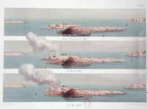 The eruption of the Georgios volcano by Fouque, Ferdinand