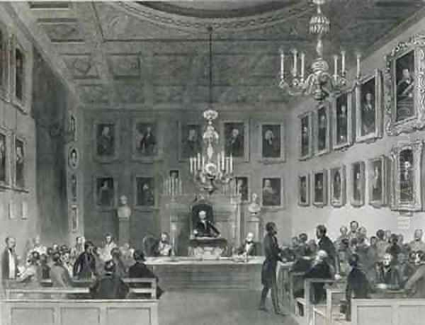 View of the Interior of Somerset House Showing a Meeting of the Royal Antiquarian Society - view 1