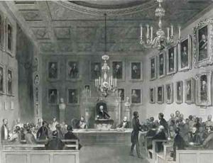View of the Interior of Somerset House Showing a Meeting of the Royal Antiquarian Society by Frederick William Fairholt