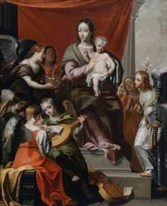 Madonna In Trono Con Angeli Musicanti by Francesco Vanni