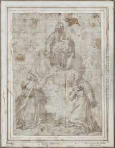 Vierge A L'enfant Apparaissant A Deux Religieux