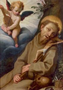 Der Stigmatisierte Hl. Franziskus Von Assisi Mit Einem Engel by Francesco Vanni