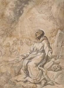 Saint Francis In The Wilderness by Francesco Vanni