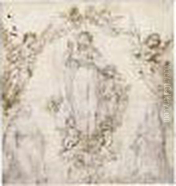The Madonna As Protectress Of 
Siena With The Patron Saints Of The City, Bernardino And Catherine, 
Surrounded By Angels - view 1