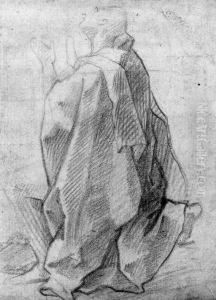 Drapery Studies: A Kneeling Saint Looking Up; And Two Studies Ofseated Figures Drapery Studies: A Kneeling Saint Looking Up; And Two Studies Ofseated Figures