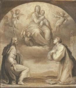 The Madonna And Child With Saints James And Stephen by Ottavio Vannini