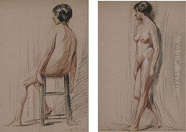 Dama Desnuda De Espaldas Y Dama Desnuda De Perfil - view 1