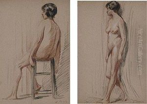 Dama Desnuda De Espaldas Y Dama Desnuda De Perfil by Eulogio Varela Y Sartorio