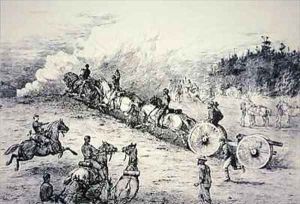 Going into Action Battle of Gettysburg by Edwin Forbes